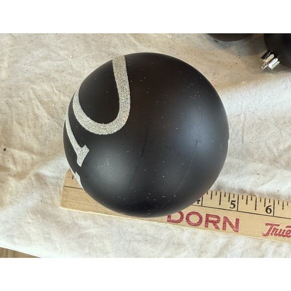 25 Black White Christmas Tree Ornament Assortment 22 Shatterproof 3 Glass Asst - Picture 2 of 9